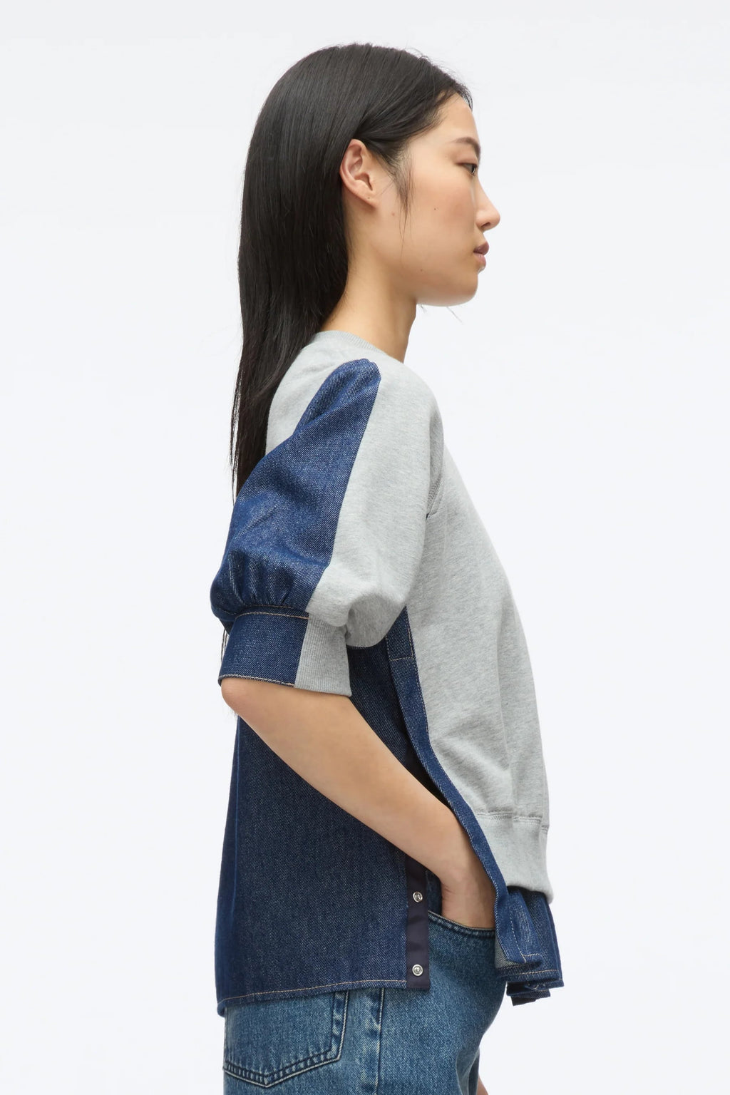 PLM-S251-10306UFT ECRU&DENIM TOP