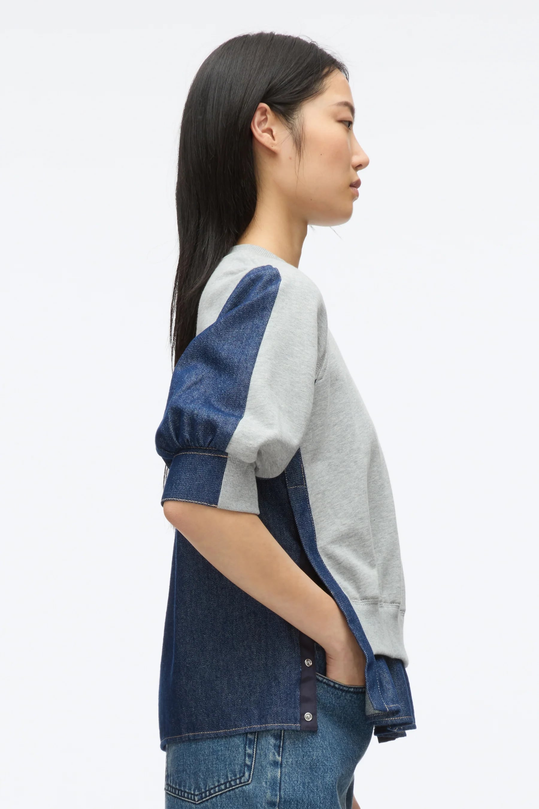 PLM-S251-10306UFT ECRU&DENIM TOP