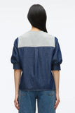 PLM-S251-10306UFT ECRU&DENIM TOP