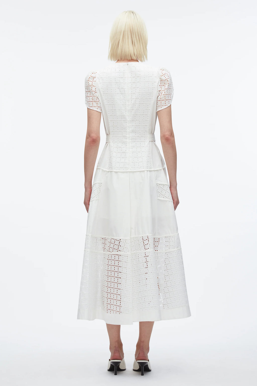 PLM-S51-9093BRG WHITE BROIDERIE TULIP DRESS