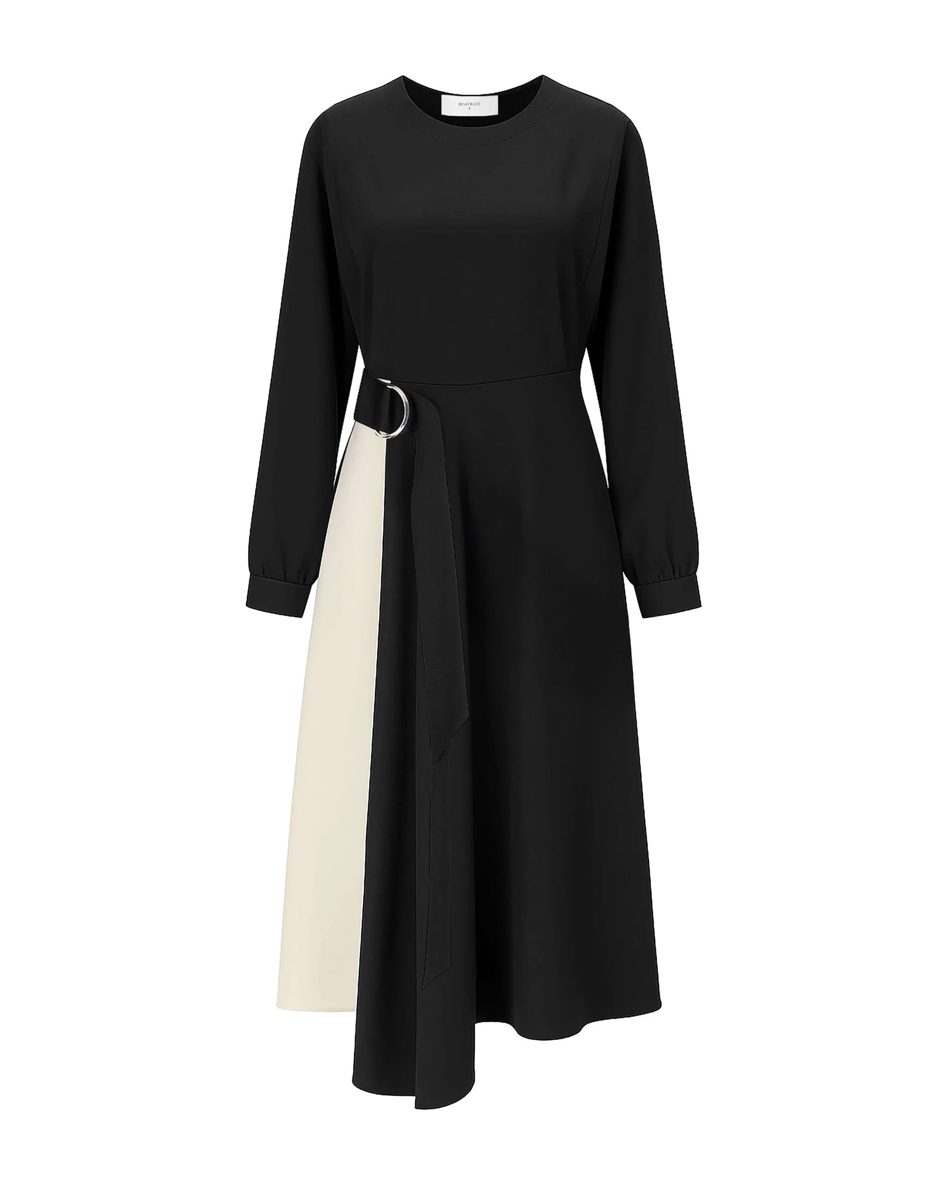 BEA-AB2C67SATBIC BLACK&WHITE CONTRAST DRESS