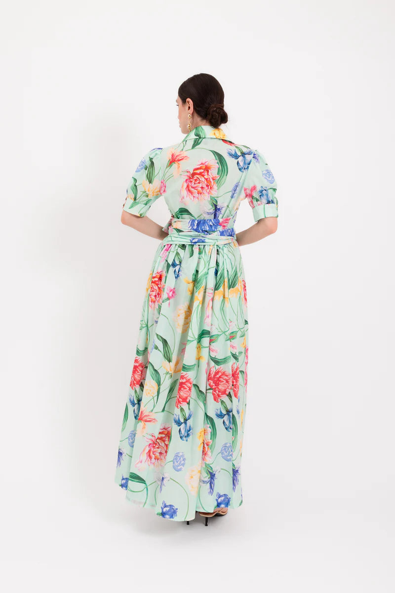 LAV-ALCERELLA GREEN FLORAL DRESS