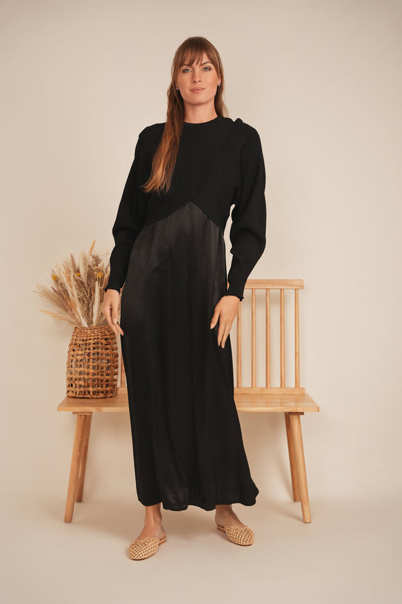 DEJ-SB5CM1322TE BLACK KNIT RIB TOP