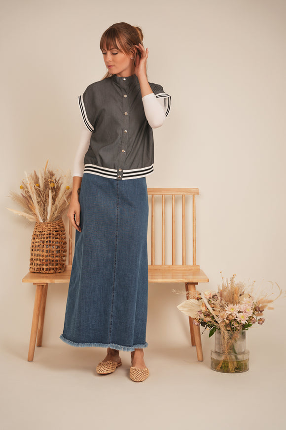 DEJ-SB5CM1406T DARK DENIM STRIPE VEST