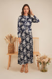DEJ-SB5CM1422CL NAVY FLORAL PRINT CARDI SET