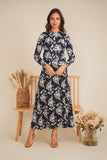 DEJ-SB5CM1422CL NAVY FLORAL PRINT CARDI SET