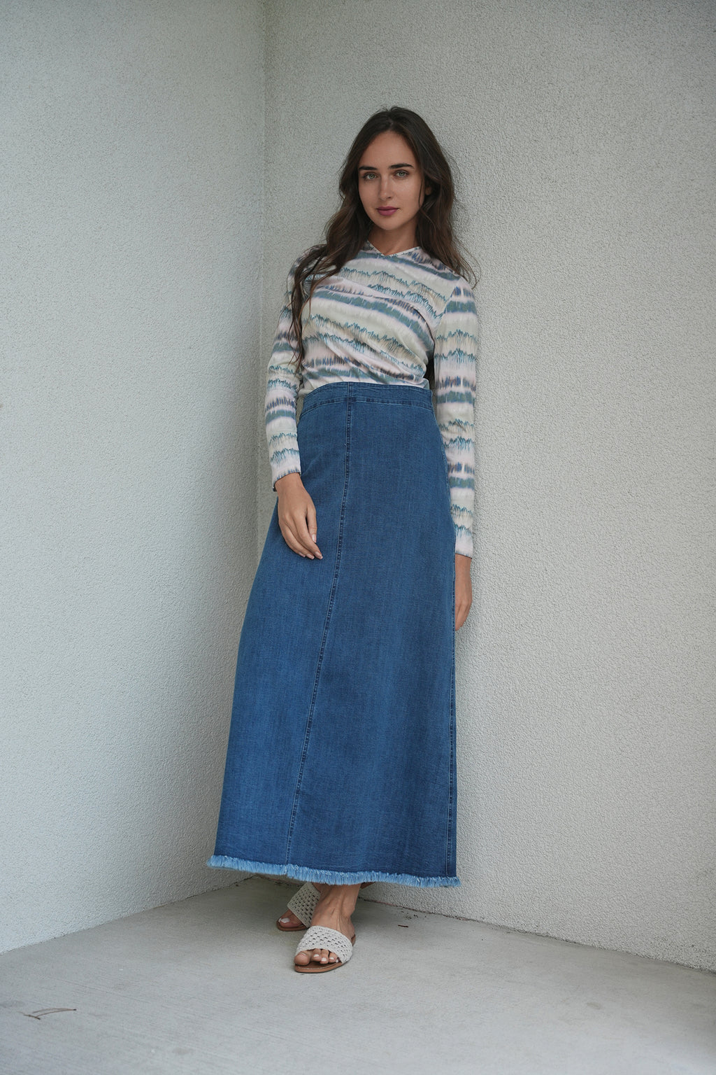 DEJ-SB5CM1460T DENIM PRINT T-SHIRT