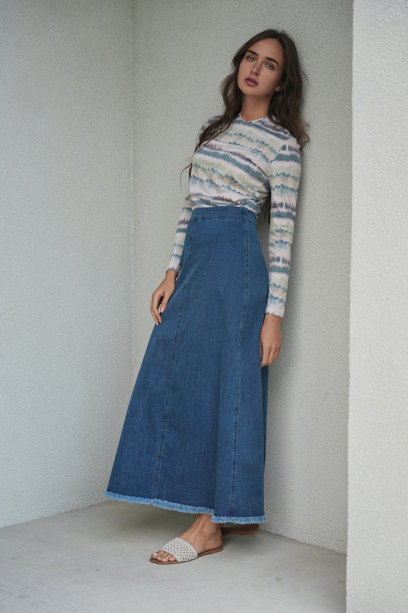 DEJ-SB5CM1460T DENIM PRINT T-SHIRT