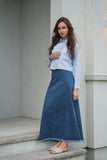 DEJ-SB5CM1526T BLUE&DENIM STRIPED BLOUSE