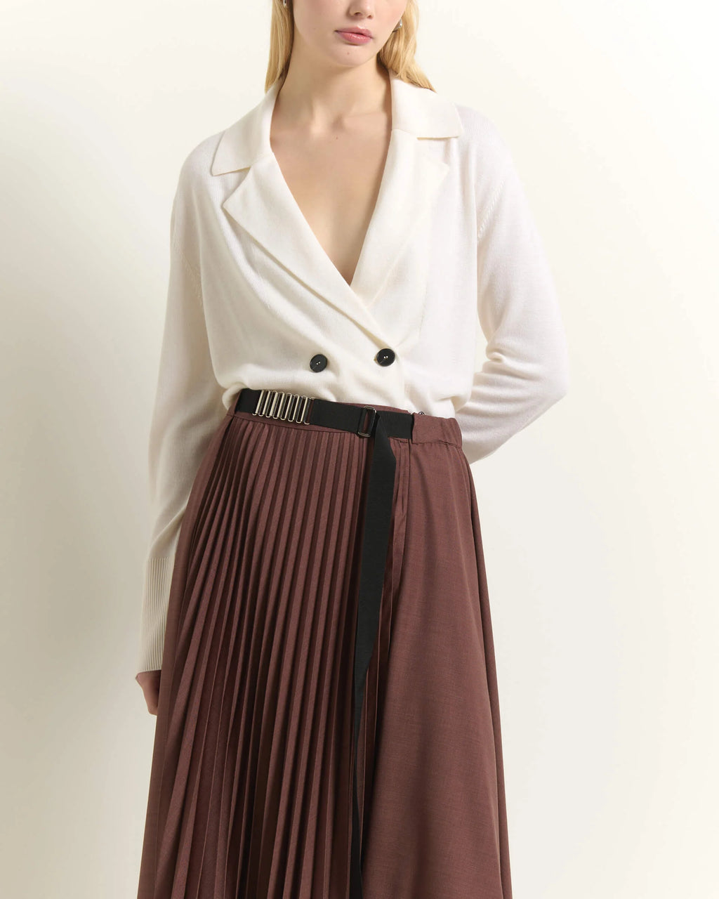 BEA-AB2C5990PARV CHOCOLATE BAR BUCKLE SKIRT