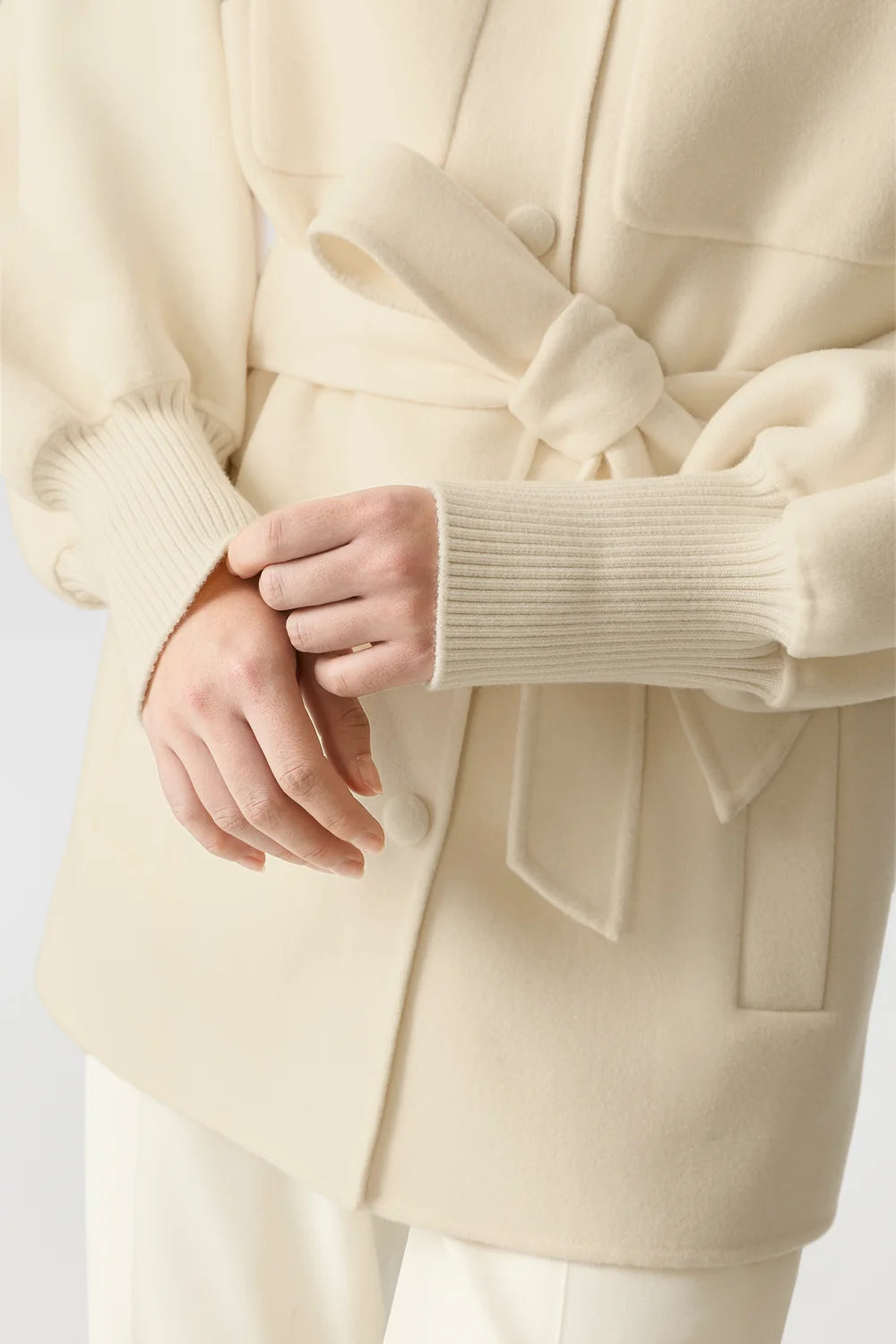 MKG-HANIA CREAM DOUBLE FACE WOOL COAT