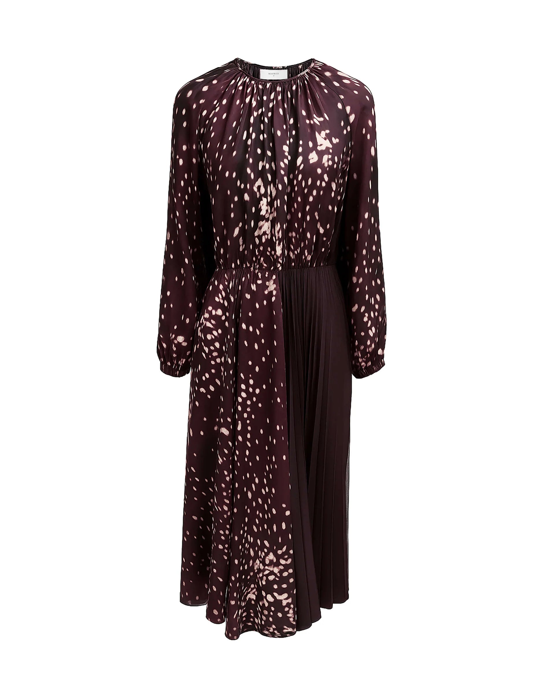 BEA-AB2C6757FAN41 AMBER PRINT PLEAT DRESS