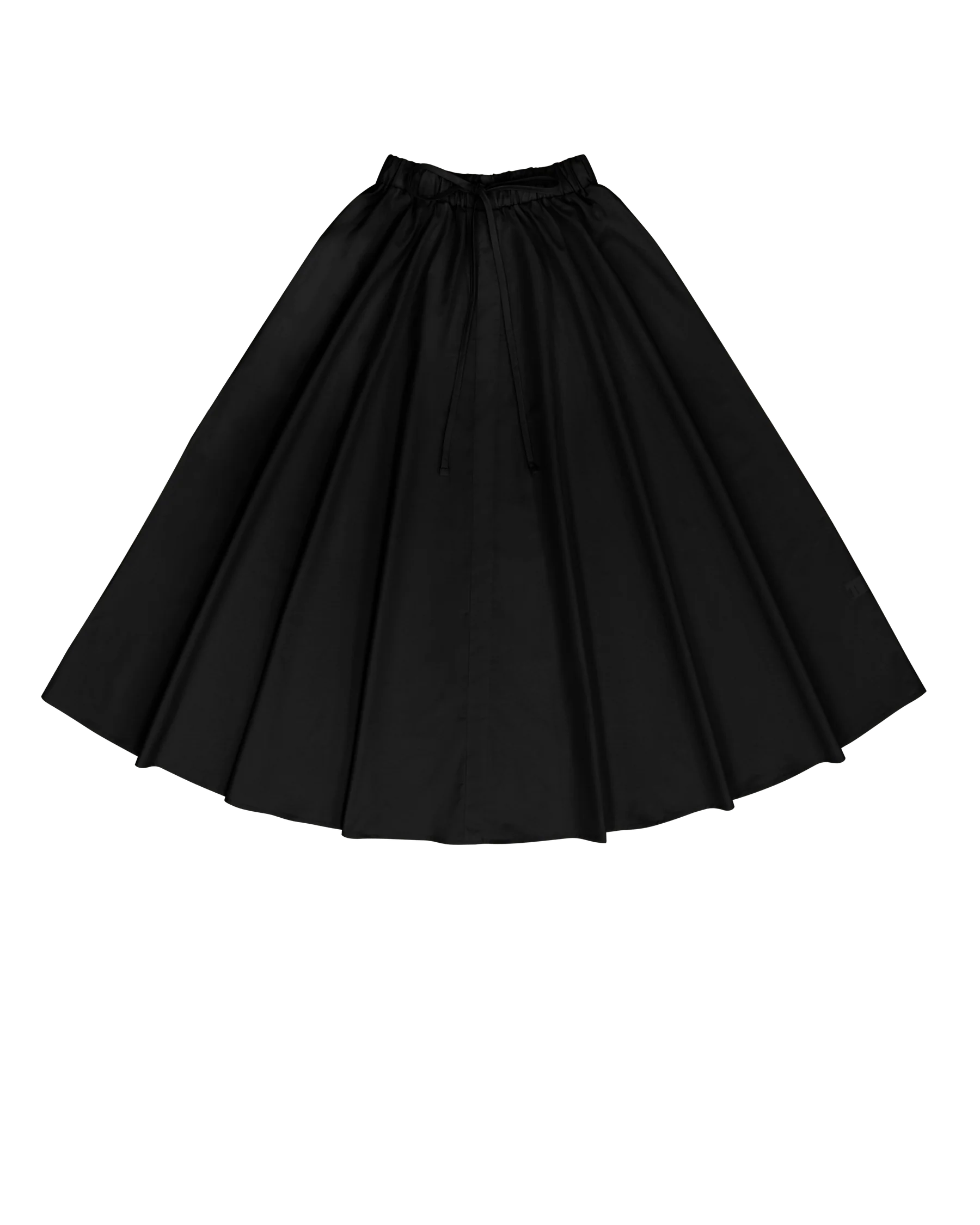 PAR-SK439 BLACK WOVEN DRAWSTRING SKIRT