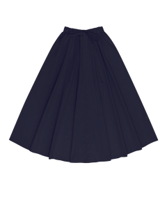PAR-SK439 NAVY WOVEN DRAWSTRING SKIRT