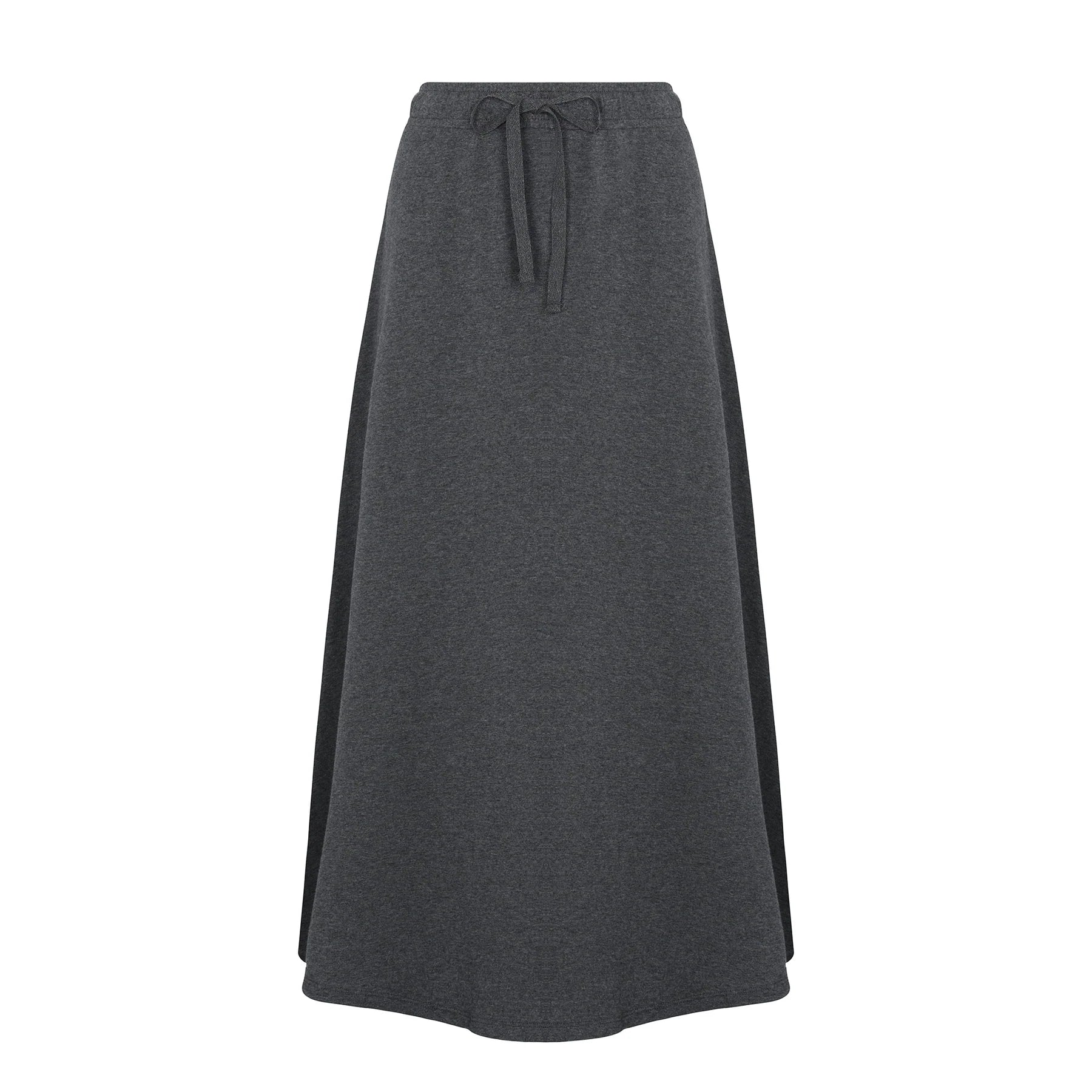 PAR-SK496 GREY FRENCH TERRY DRAWSTRING SKIRT