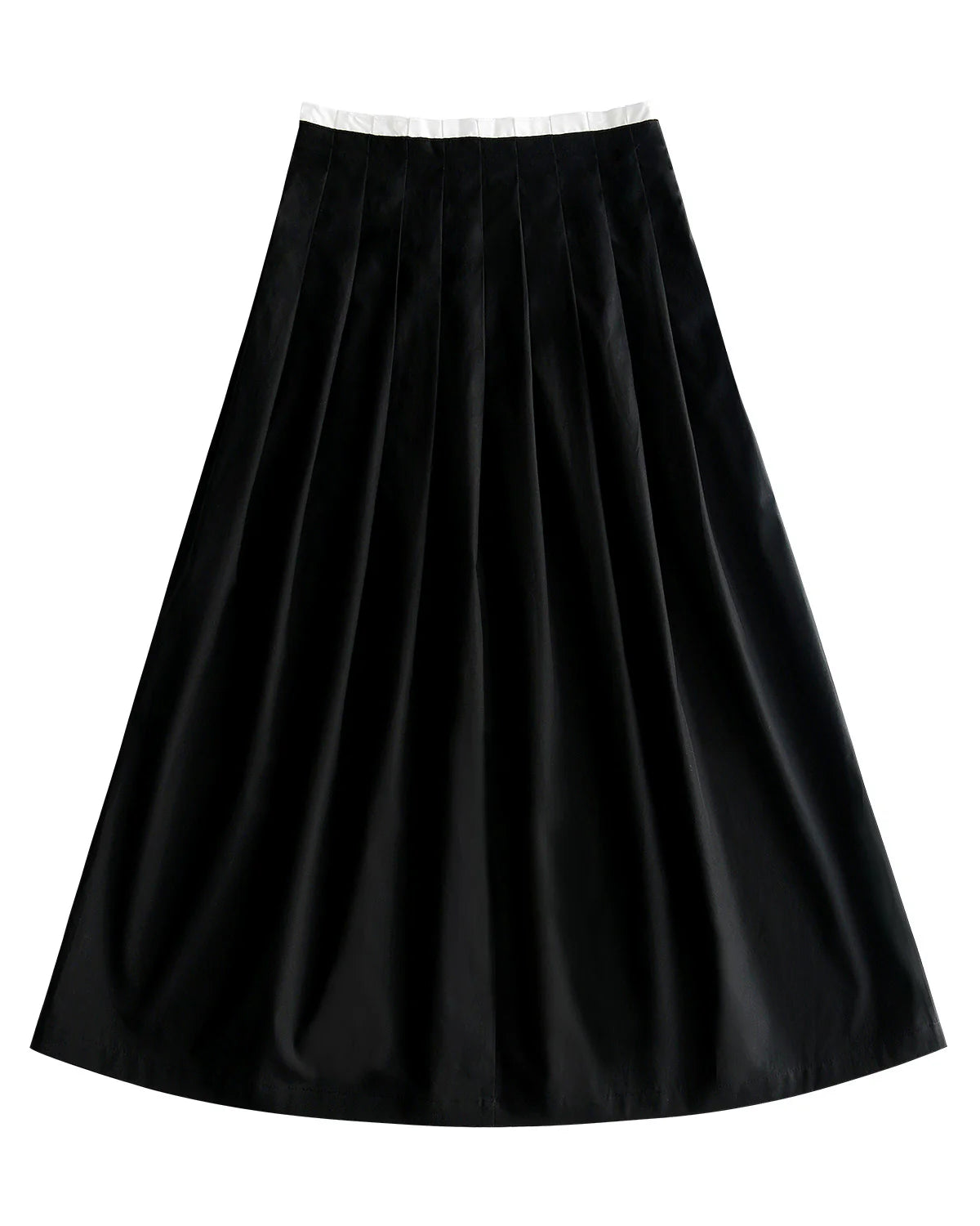 PAR-SK530 BLACK TWO TONE PLEAT SKIRT