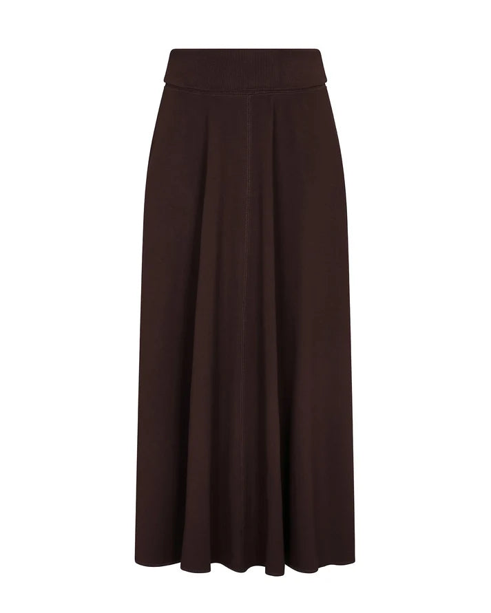 PAR-SK582 BROWN TERRY MIDI SKIRT