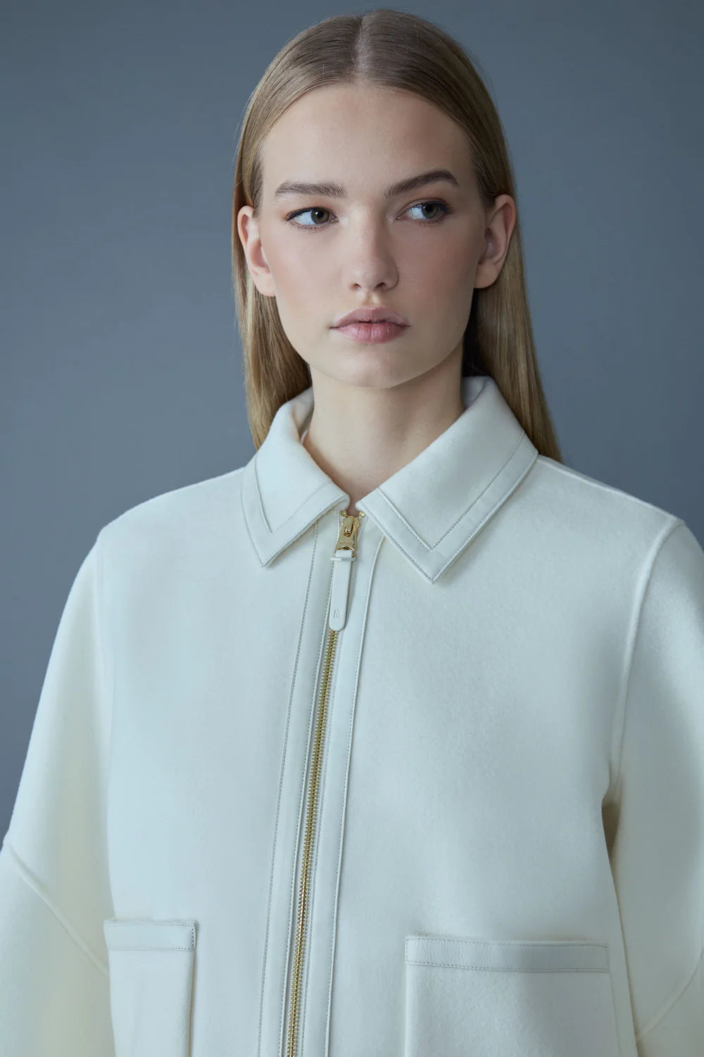 MKG-SOLANA IVORY WOOL JACKET