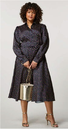 PERSONA SORRISO NAVY PRINT DRESS