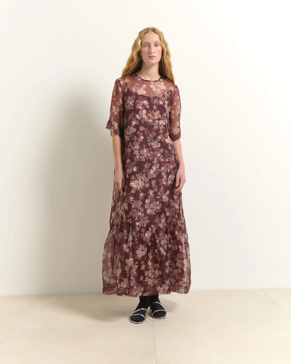 BEA-AB2C6762MEN43 AMBER PRINT DRESS
