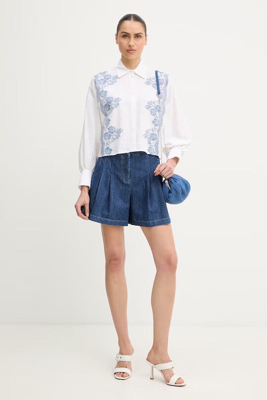 ERF-D48EK0ET0 WHITE FLOWER LACE BLOUSE