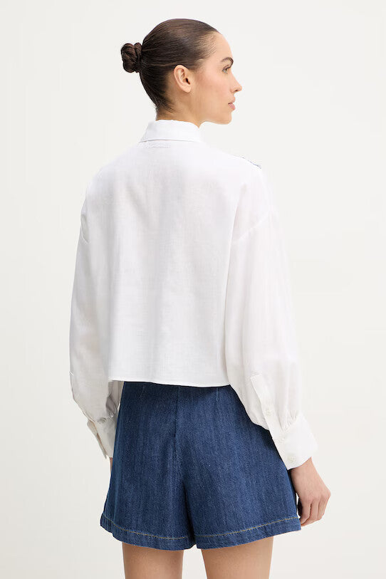 ERF-D48EK0ET0 WHITE FLOWER LACE BLOUSE