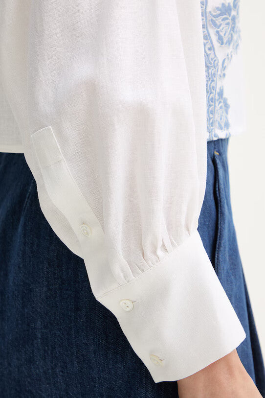 ERF-D48EK0ET0 WHITE FLOWER LACE BLOUSE