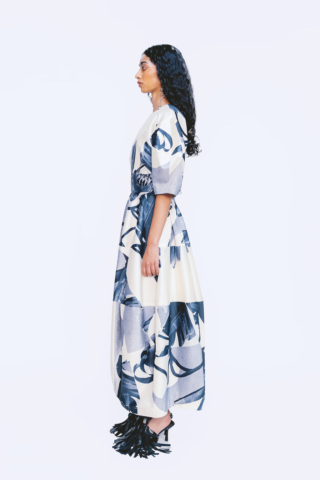 LVB-RS27-008 GRAPHITE PRINT DRESS