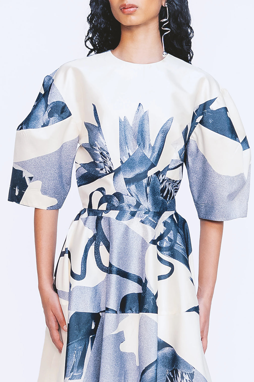 LVB-RS27-008 GRAPHITE PRINT DRESS