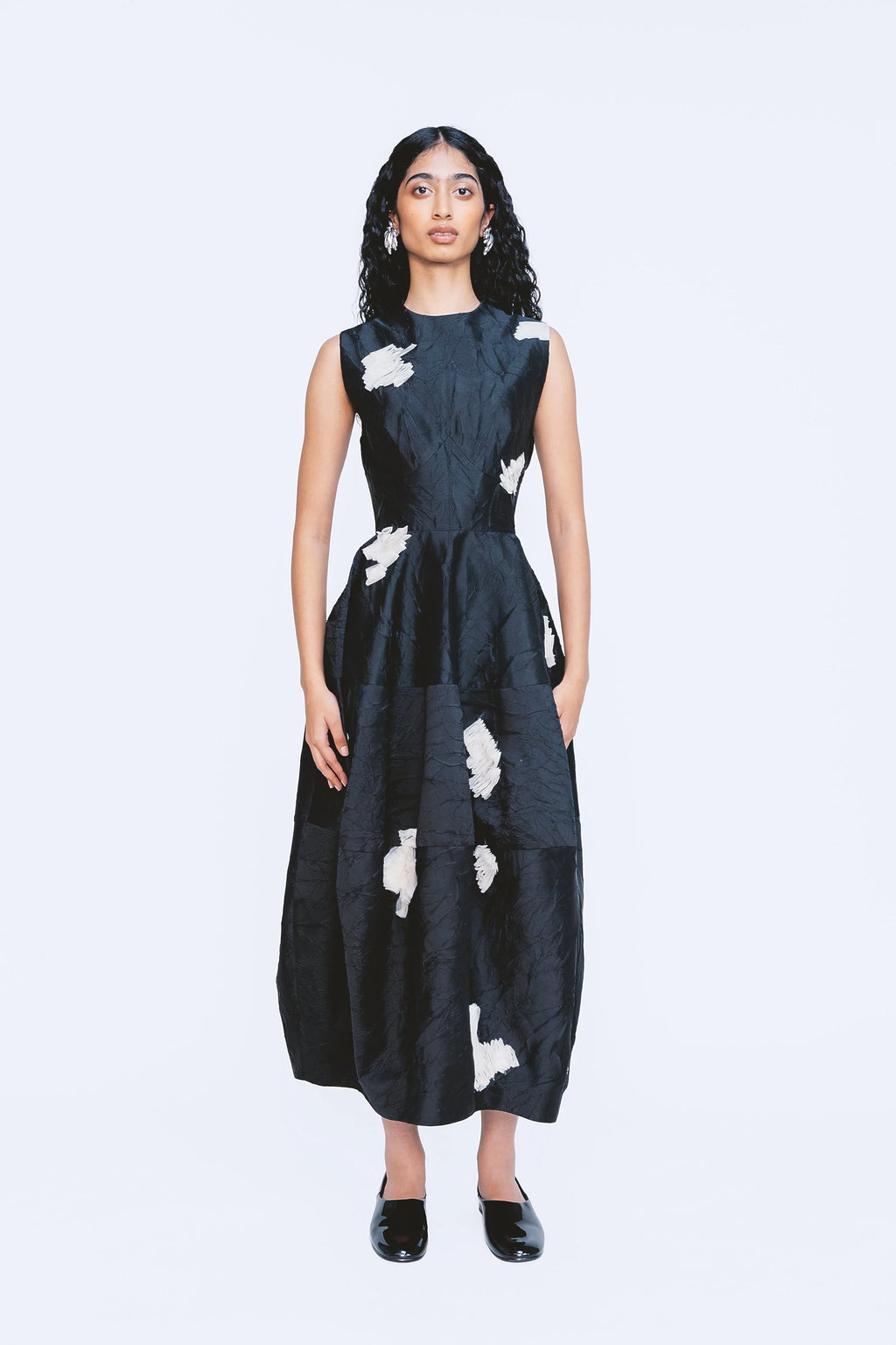 LVB-RS27-045 BLACK BARREL EMBELLISHED DRESS