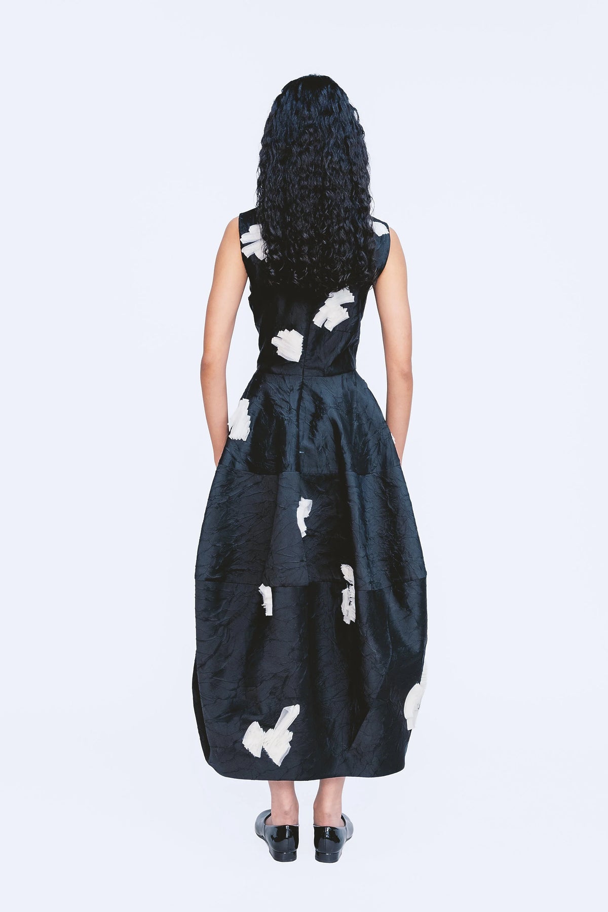 LVB-RS27-045 BLACK BARREL EMBELLISHED DRESS