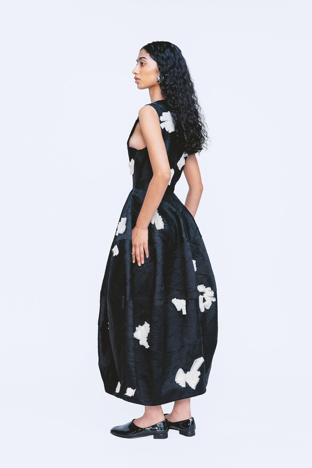 LVB-RS27-045 BLACK BARREL EMBELLISHED DRESS