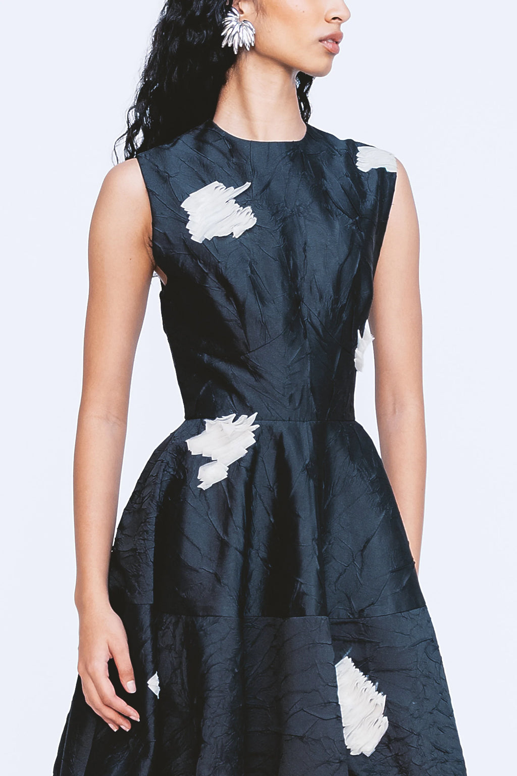 LVB-RS27-045 BLACK BARREL EMBELLISHED DRESS