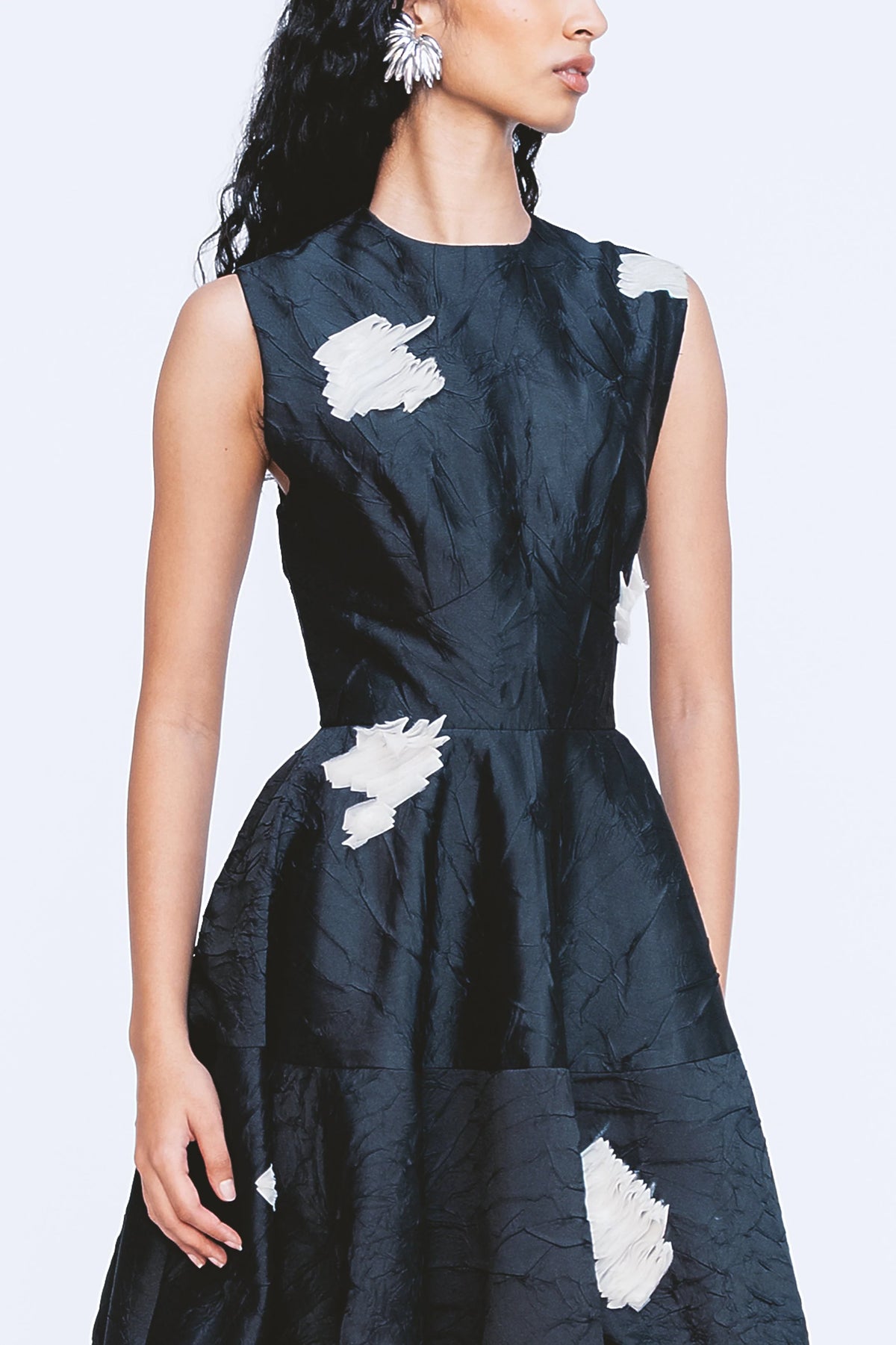 LVB-RS27-045 BLACK BARREL EMBELLISHED DRESS