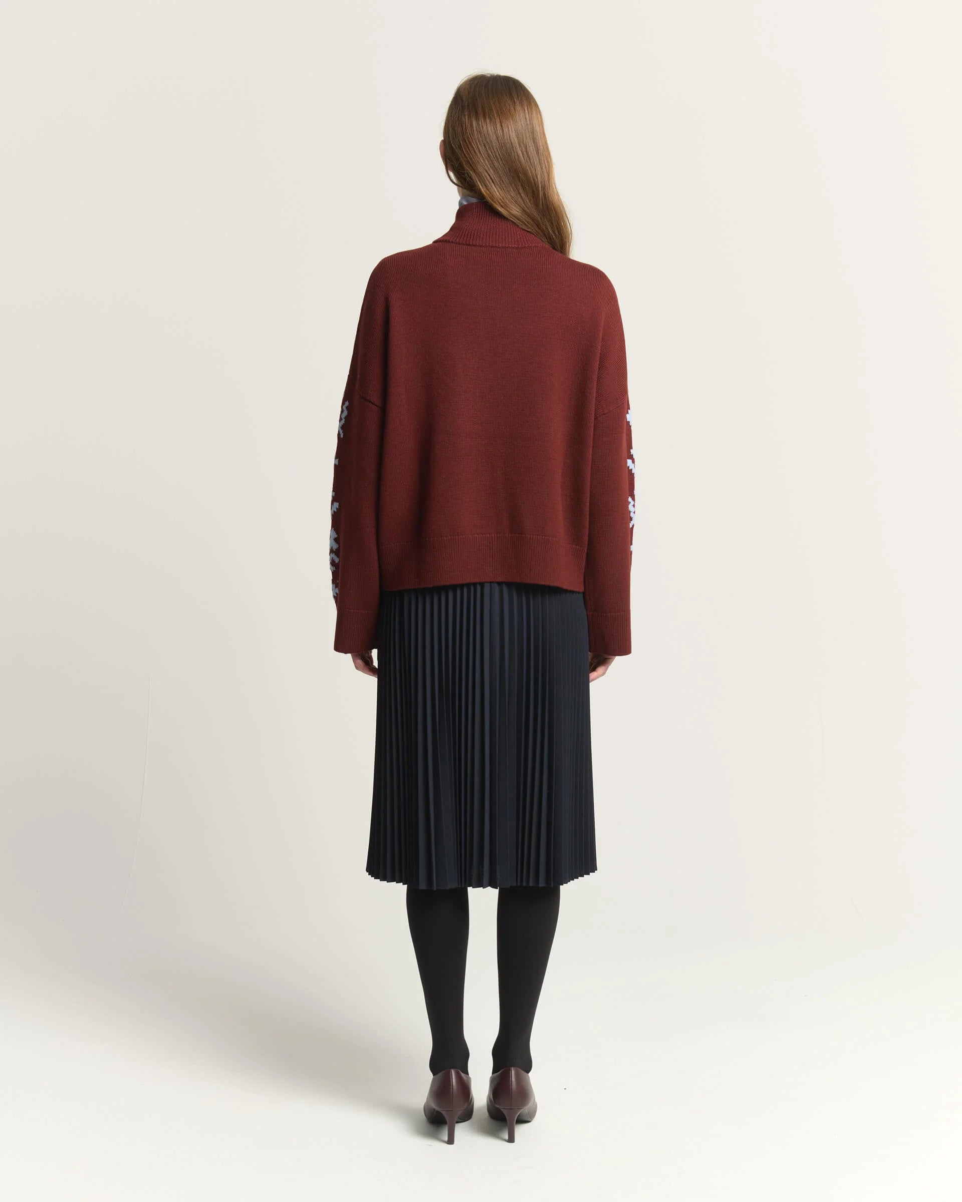 BEA-AB2C5993RO99 NAVY PLEAT TRIMMING SKIRT