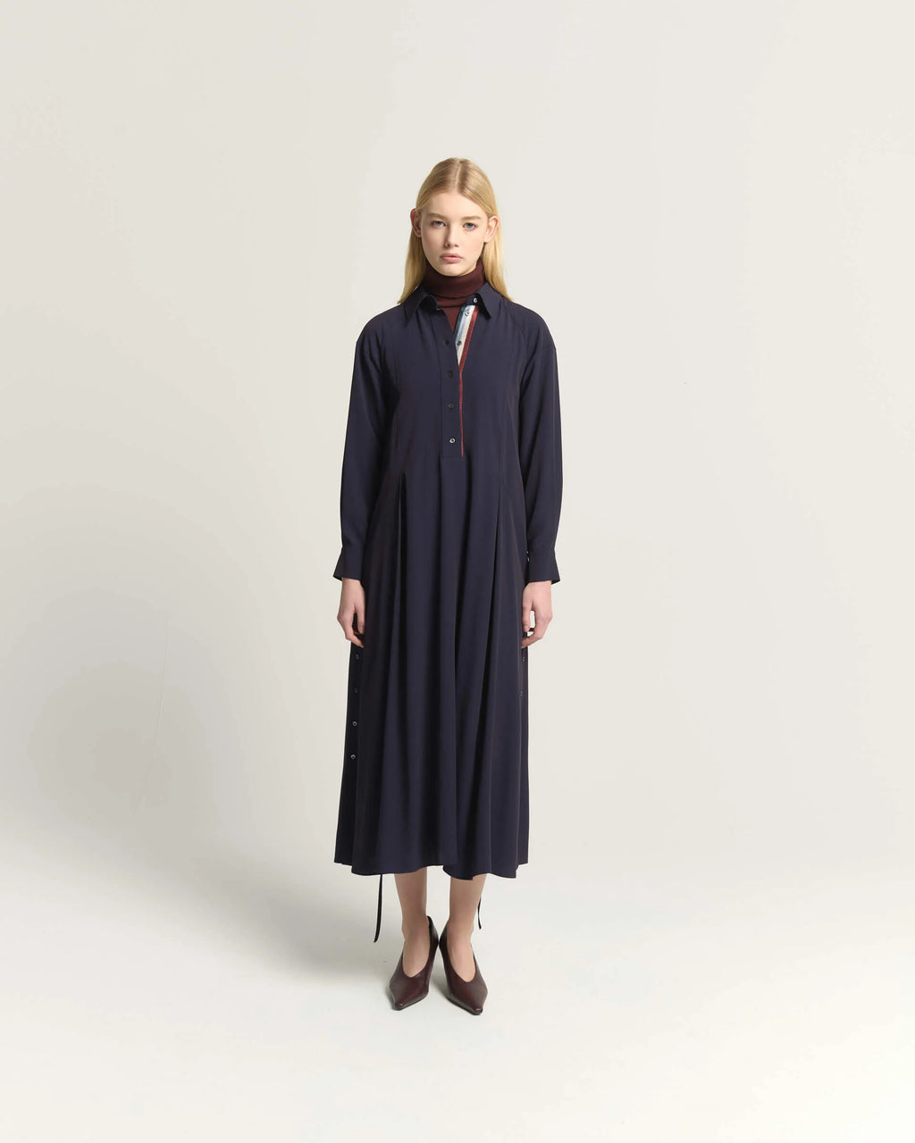 BEA-AB2C6727SAT161 NAVY TRIMMING DRESS