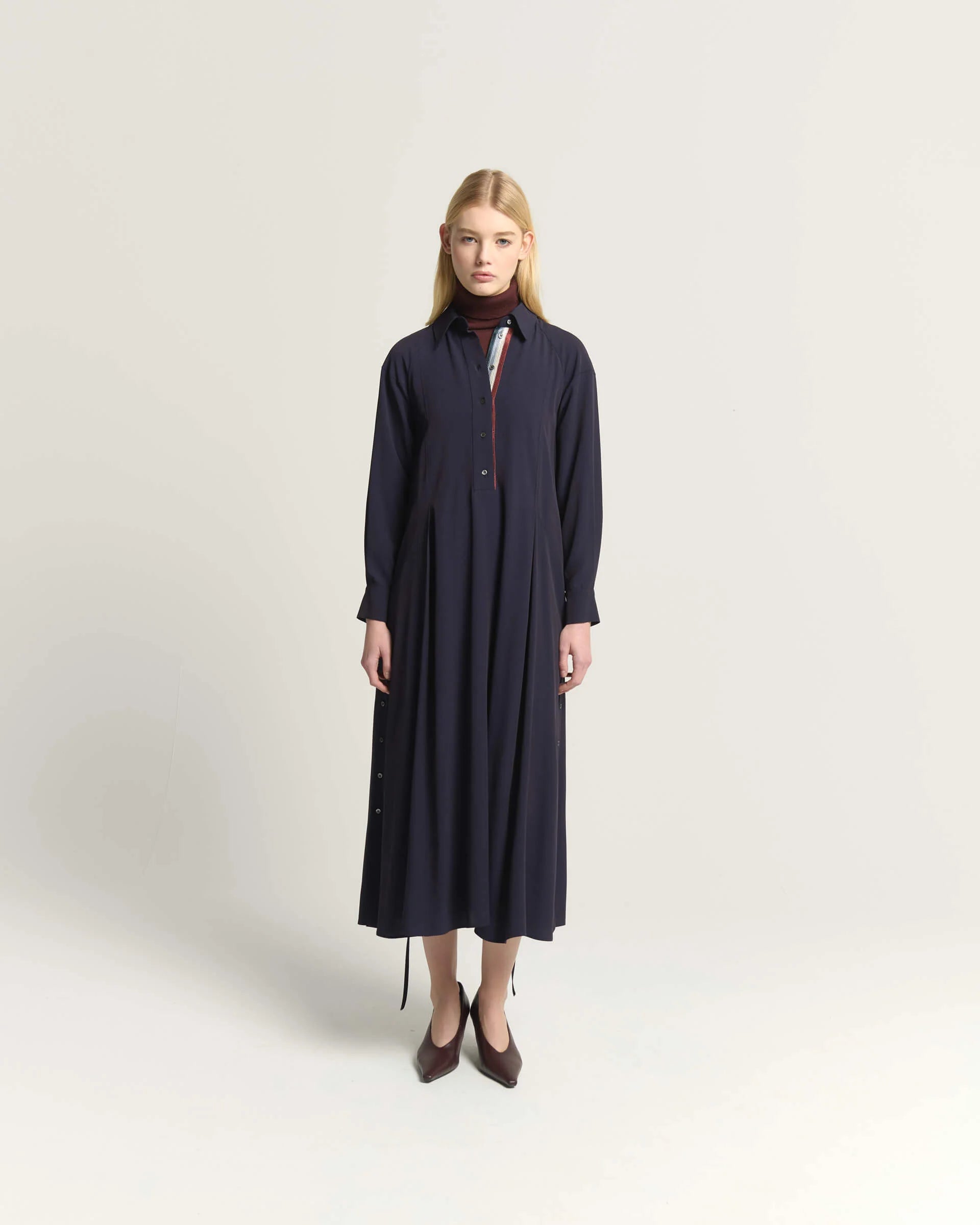 BEA-AB2C6727SAT161 NAVY TRIMMING DRESS