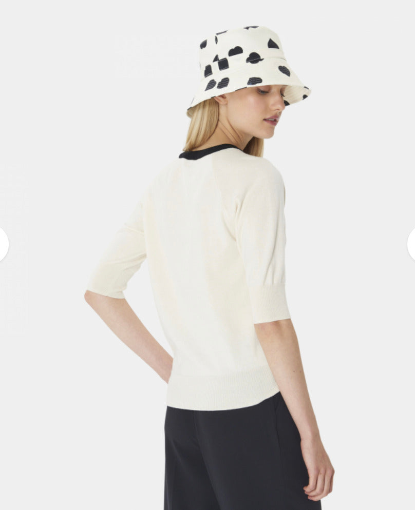 TAJ-PUL36TT657 PASTELLE ECRU&BLACK TOP