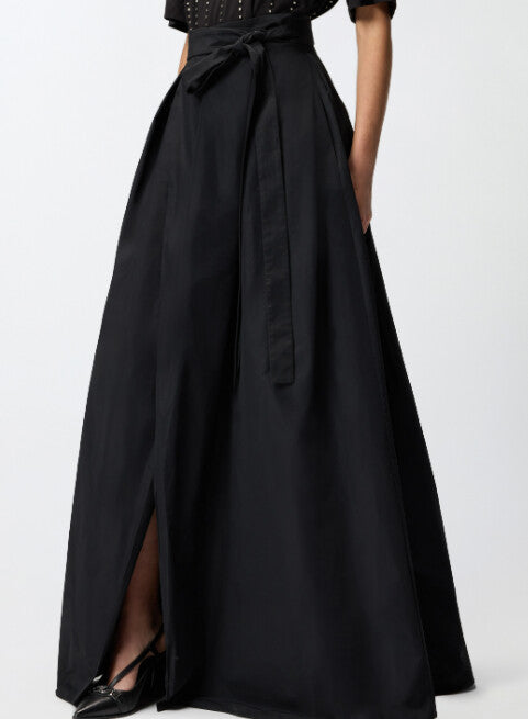 PKO-106253 RAPONZOLO BLACK TAFFETA SKIRT