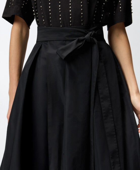 PKO-106253 RAPONZOLO BLACK TAFFETA SKIRT