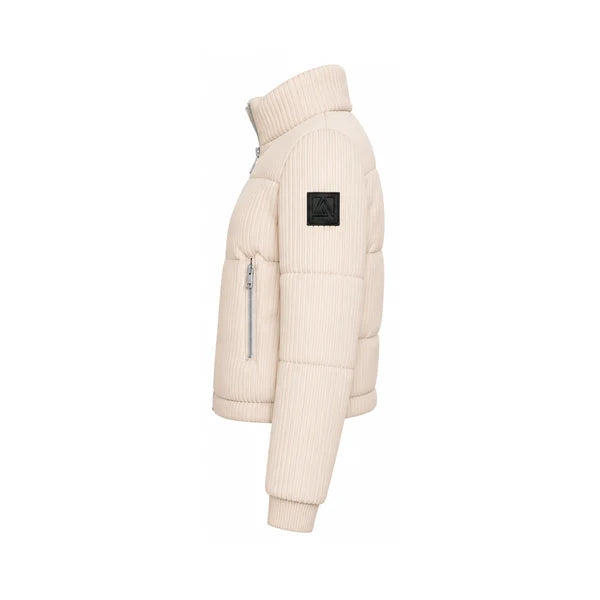 ARB-1426 BEIGE RIB LEATHER JACKET