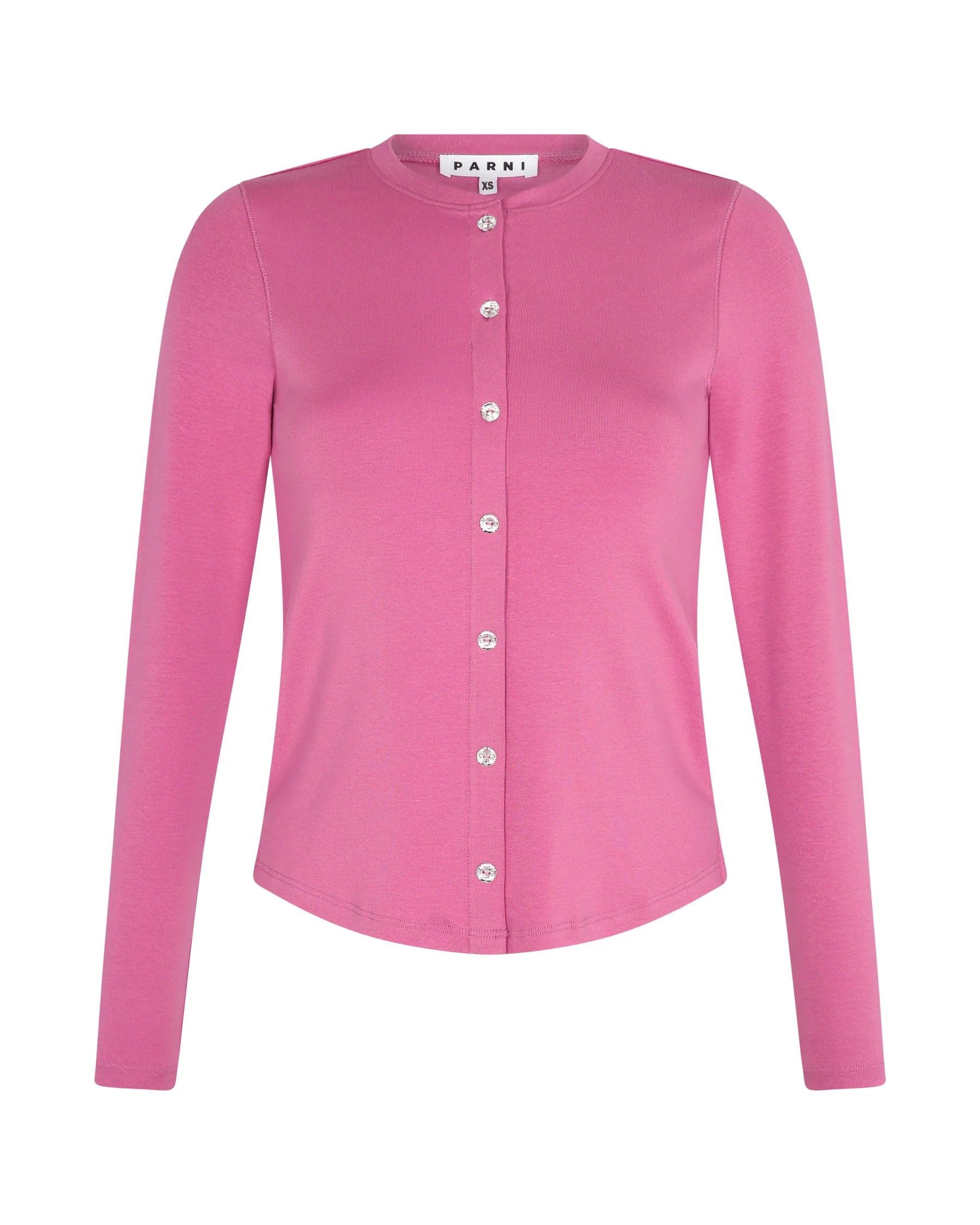PAR-T422 DARK ROSE RHINESTONE MOCK CARDIGAN