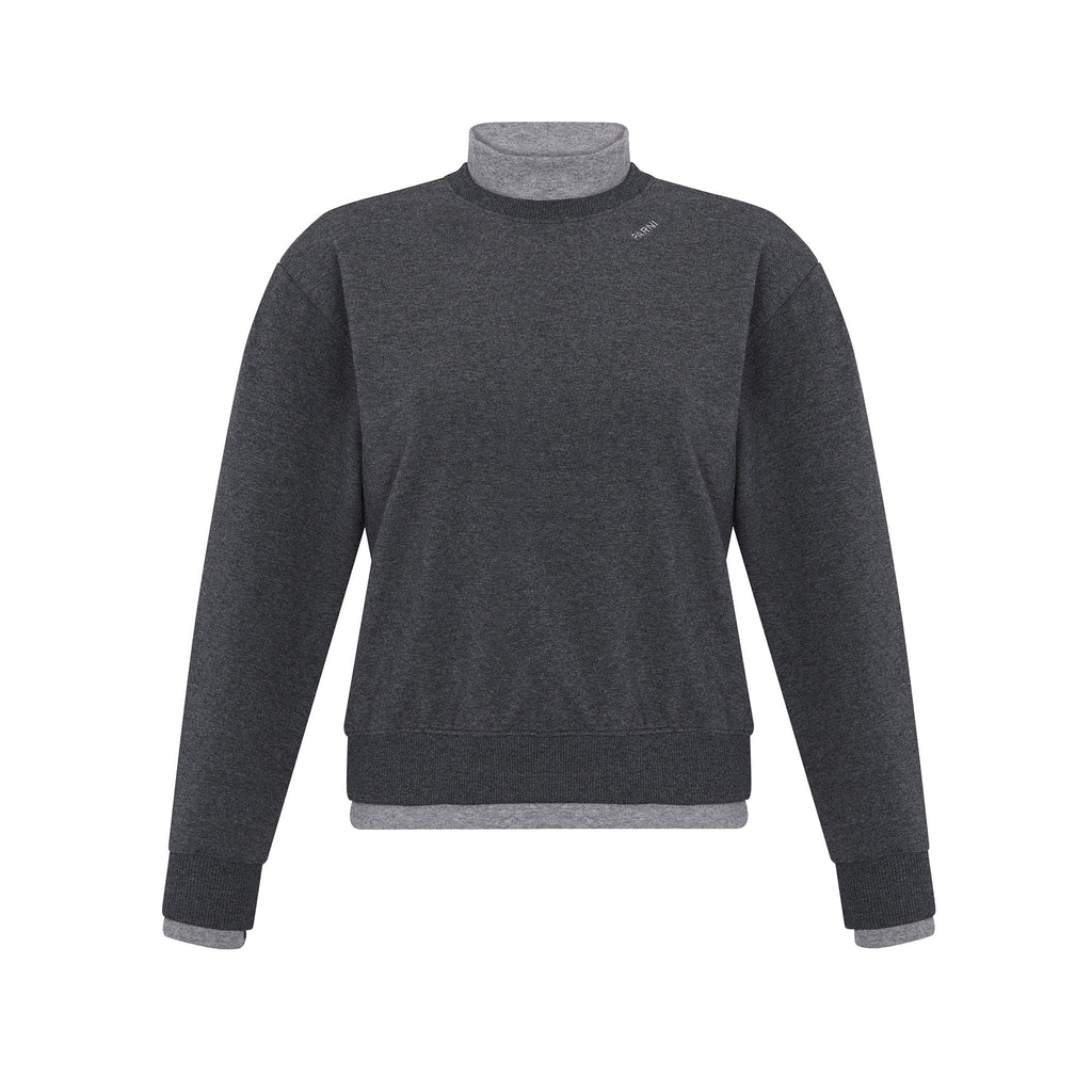 PAR-T474 GREY MOCK NECK SWEATSHIRT