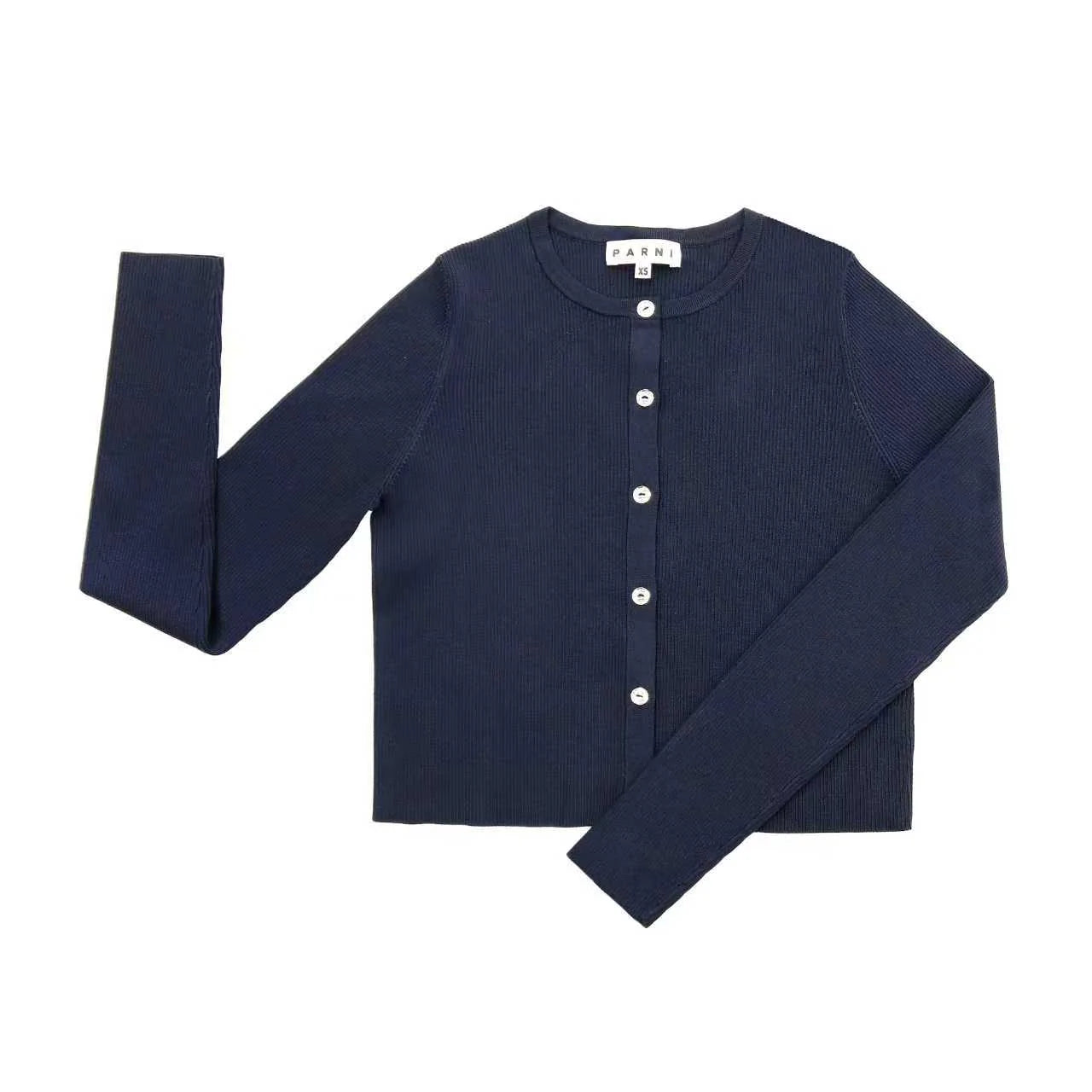 PAR-T480 NAVY RHINESTONE CARDIGAN
