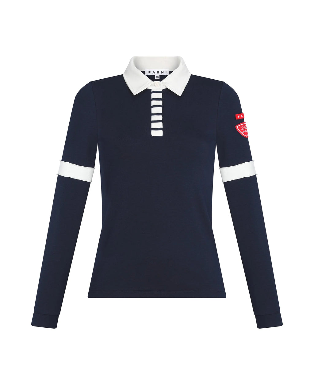 PAR-T508 NAVY BADGE POLO SHIRT
