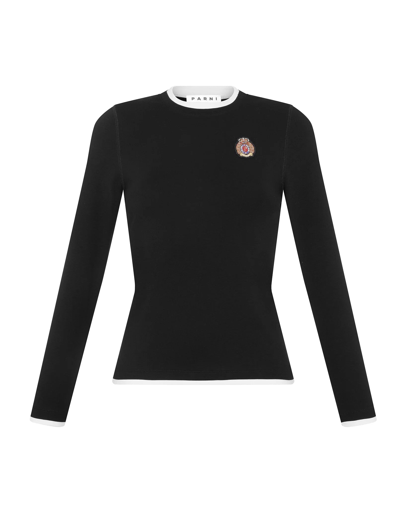 PAR-T513 BLACK LAYERED EMBLEM T-SHIRT
