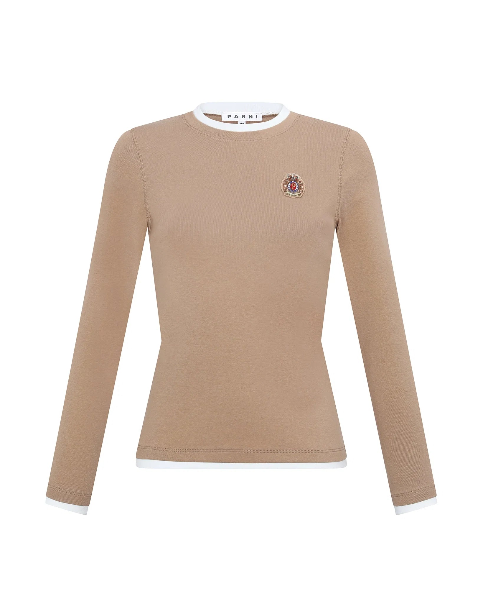 PAR-T513 CAMEL LAYERED EMBLEM T-SHIRT