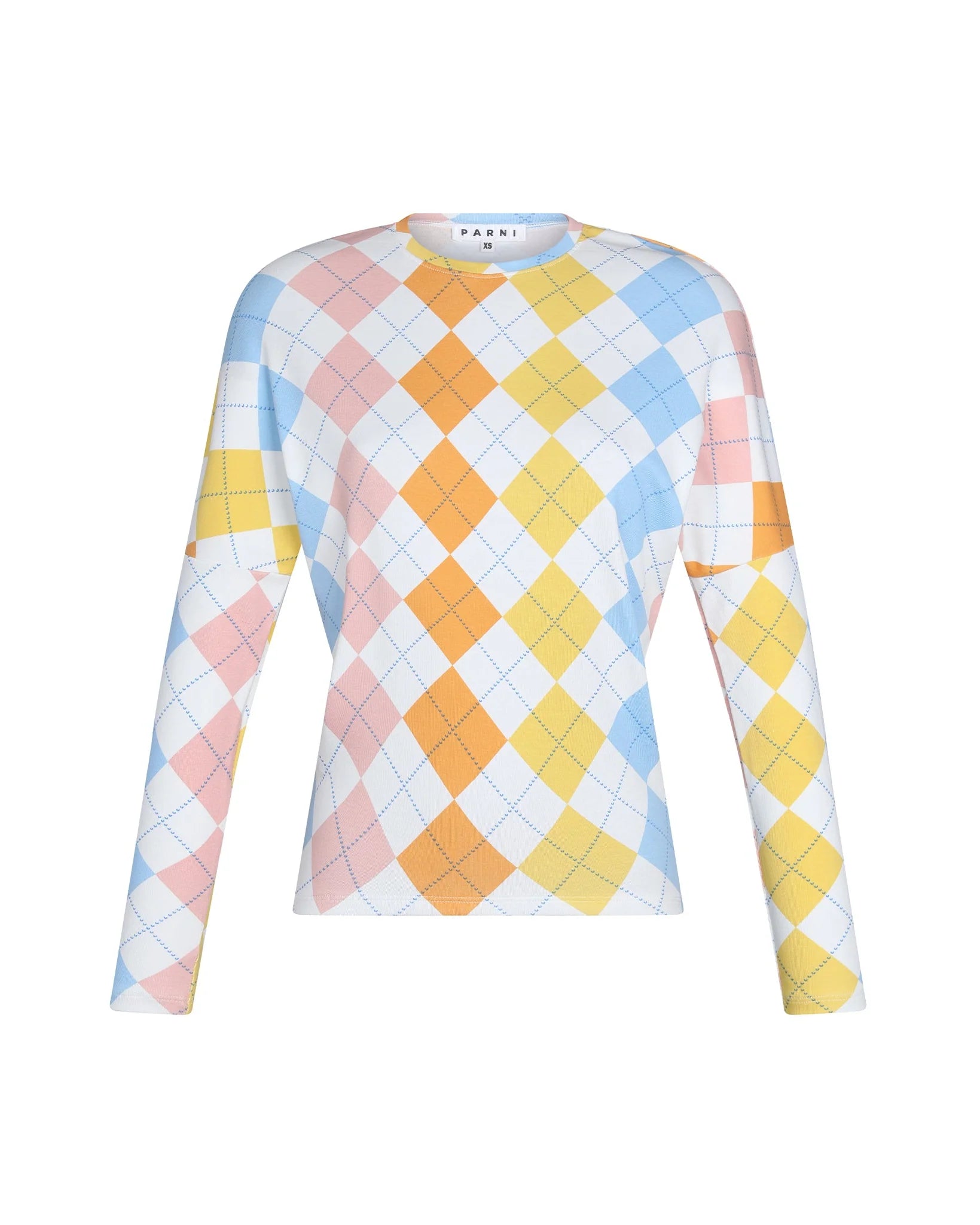 PAR-T522 MULTI ARGYLE DOLMAN T-SHIRT