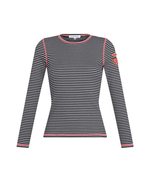 PAR-T523 BLACK&GREY STRIPE T-SHIRT