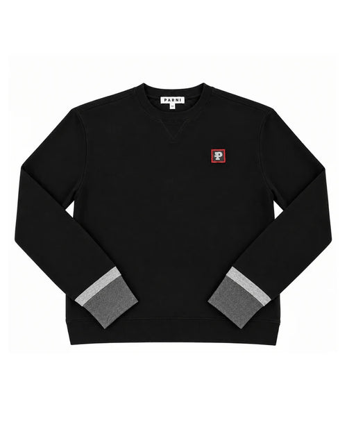 PAR-T570 BLACK BASIC PATCH SWEATSHIRT